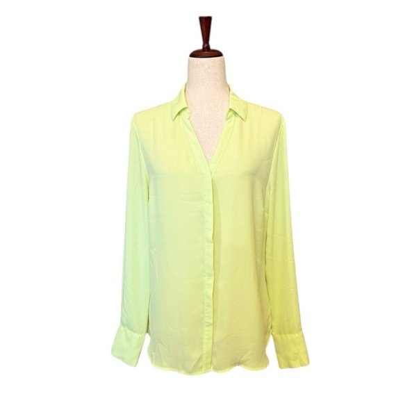 Worthington Button Down Long Sleeve Shirt Blouse. Pineapple Yellow Size M #1394 - Picture 2 of 7